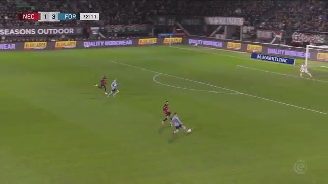 Fortuna Sittard tijdens een eerdere uitwedstrijd bij NEC